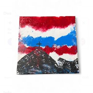 🇺🇸 Freedom's Peak - Textured Original Painting 🇺🇸